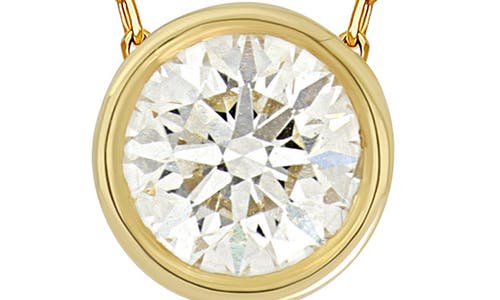 Shop Bony Levy Bezel Diamond Solitaire Pendant Necklace In 18k Yellow Gold/diamond