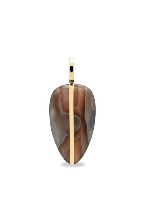 Large Pebble Pendant in Brown/White