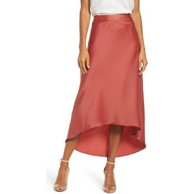 Petite Gibson X Fall Refresh Bias Cut Pull-On Skirt, Orange