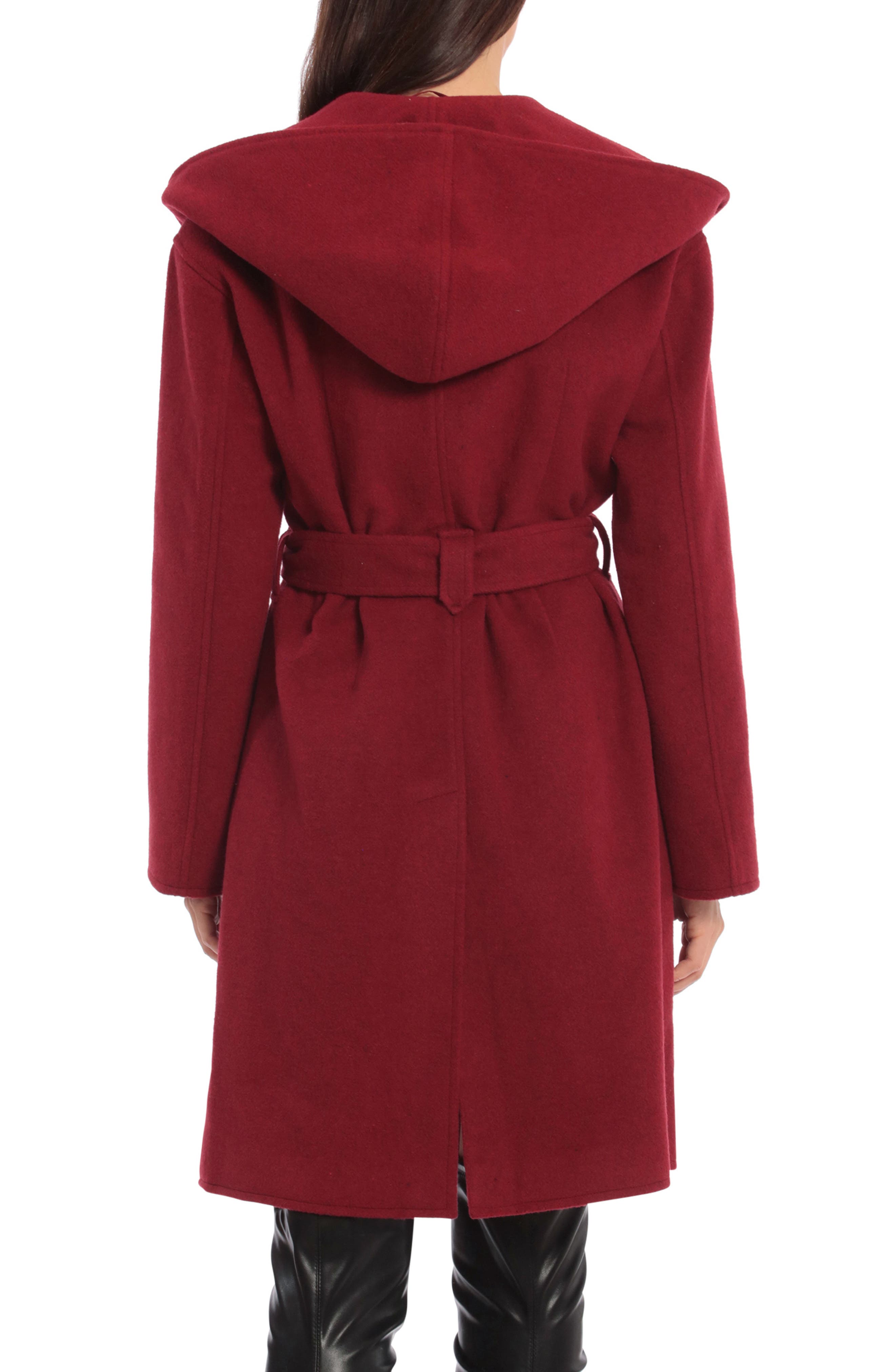 belted hooded trench coat