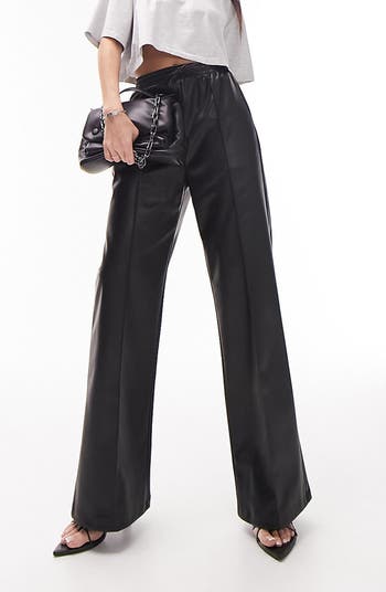 Topshop Pull-On Straight Leg Faux Leather Pants | Nordstrom