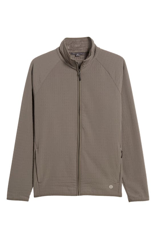 Shop Free Fly Bonded Grid Fleece Zip Jacket In Dark Olive