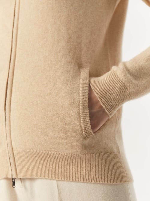 Shop Gobi Cashmere Full-zip Cashmere Cardigan In Beige