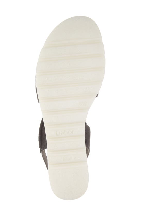 Gabor Asymmetric Wedge Strappy Sandal In Black