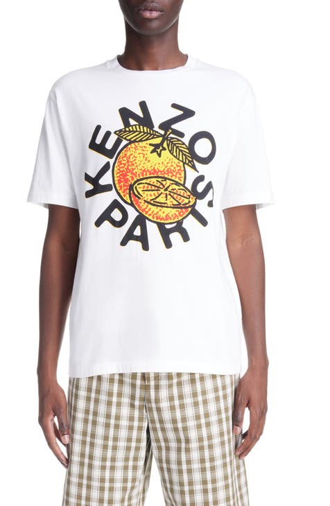 Orange Classic Cotton Graphic T-Shirt