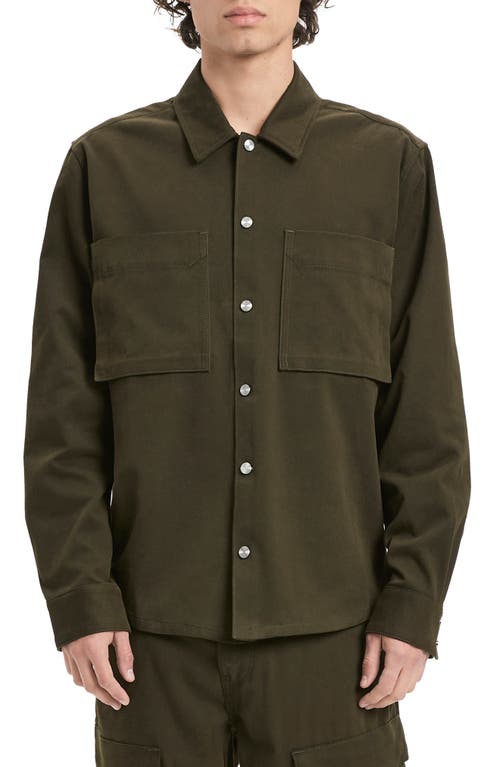 VAYDER Stretch Twill Overshirt Verona Green at Nordstrom,