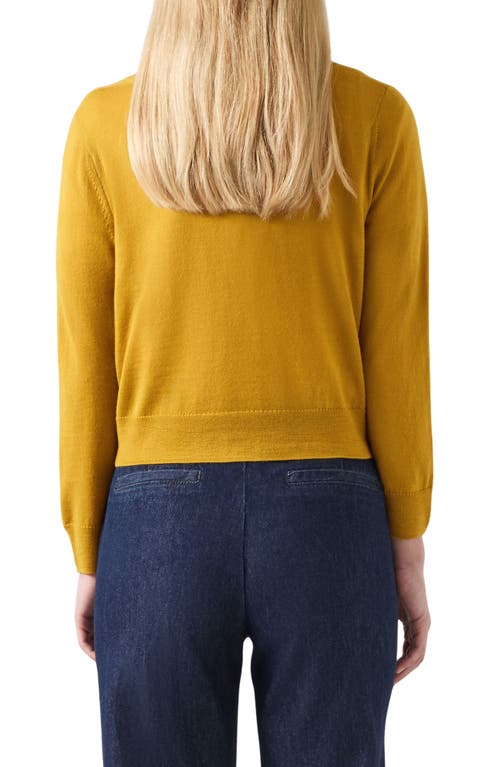 Shop Lk Bennett Connie Merino Wool Cardigan In Ochre