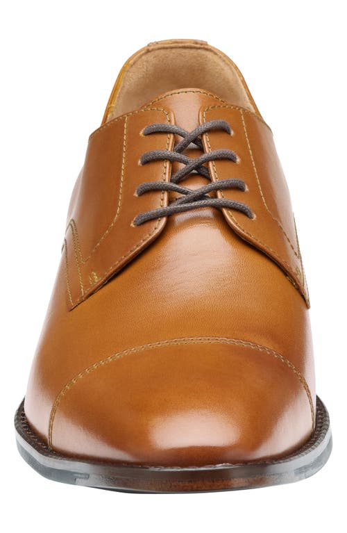 Shop Johnston & Murphy Richland Cap Toe Derby In Tan Full Grain