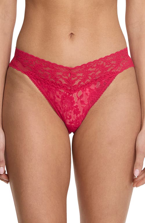 Hanky Panky Signature Lace Original Rise Thong In Beet Juice Red