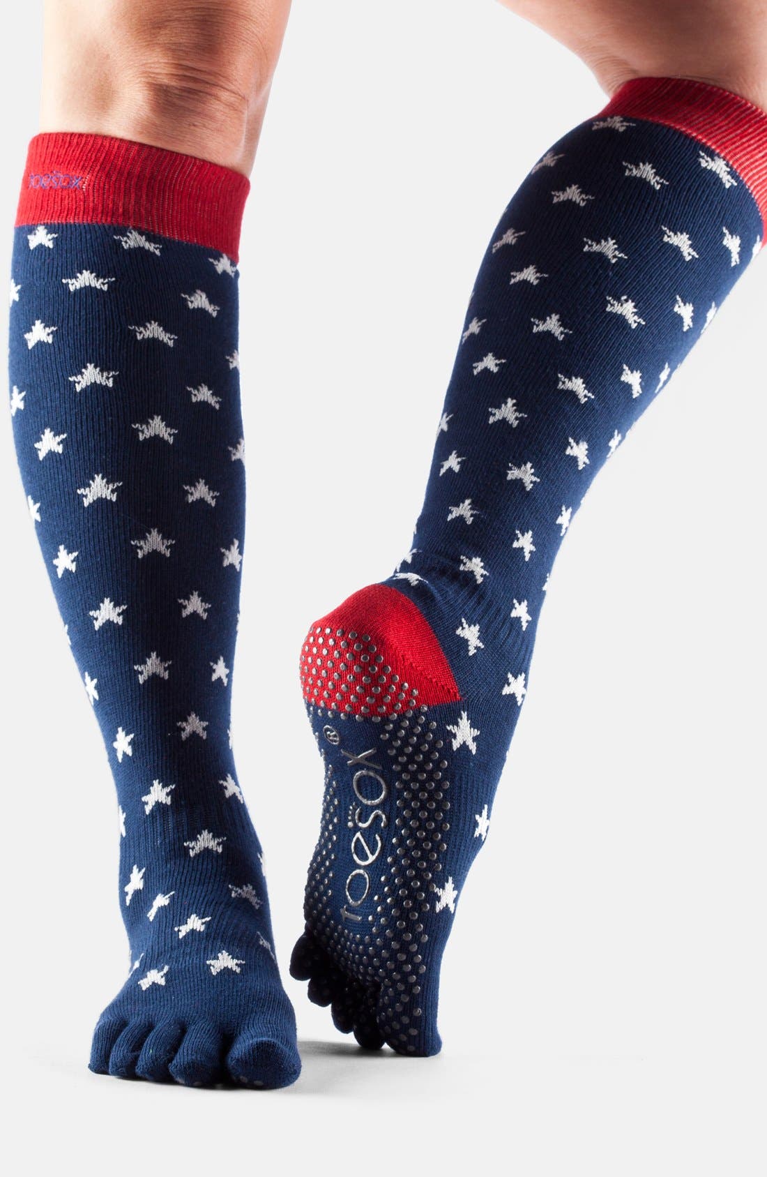 ToeSox 'Bella Scrunch Starboard' Full Toe Gripper Socks Nordstrom