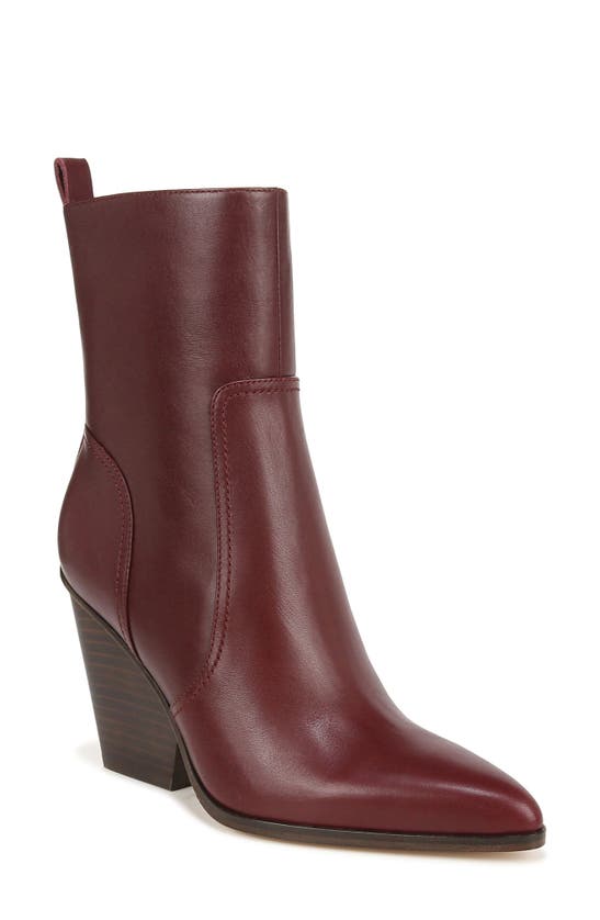 Veronica Beard Women's Logan Leather Bootie In Merlot In Merlot Red