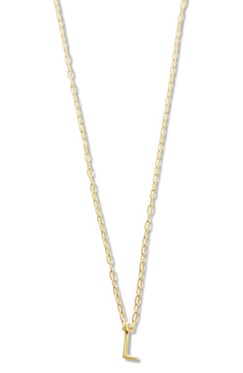 Argento Vivo Sterling Silver Initial Pendant Sterling Silver Paper Clip Chain Necklace In Gold - L