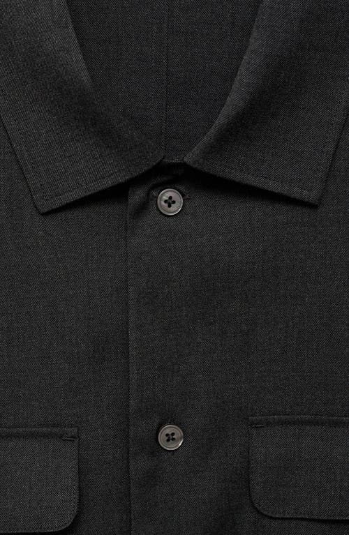 Mango Pocket Slim Fit Overshirt In Dark Heather Grey