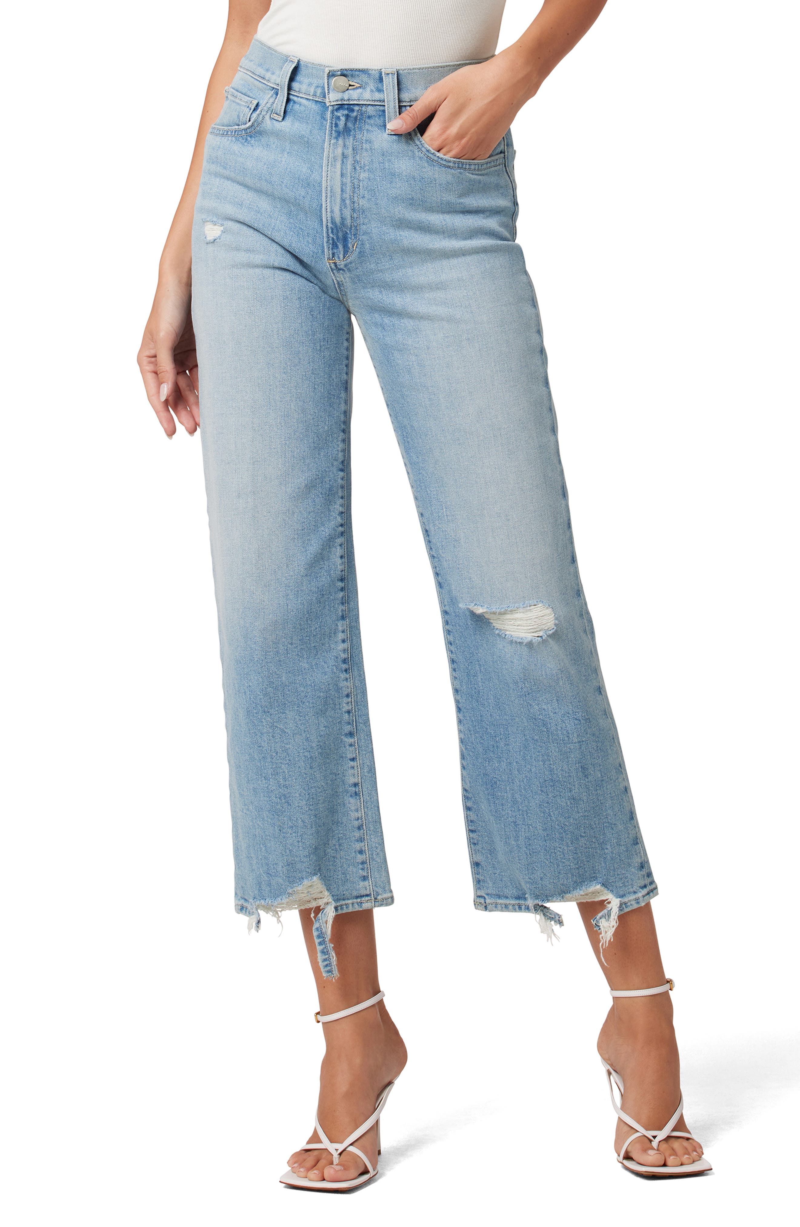Joes Jeans Denim High-rise Bootcut Cropped Jeans in Blue Womens Clothing Jeans Capri and cropped jeans 