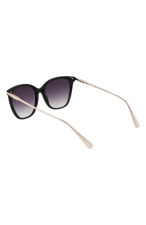 Shop Longchamp Roseau 55mm Rectangular Sunglasses In Black