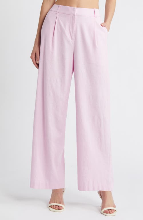 Open Edit Wide Leg Linen Blend Pants at Nordstrom,