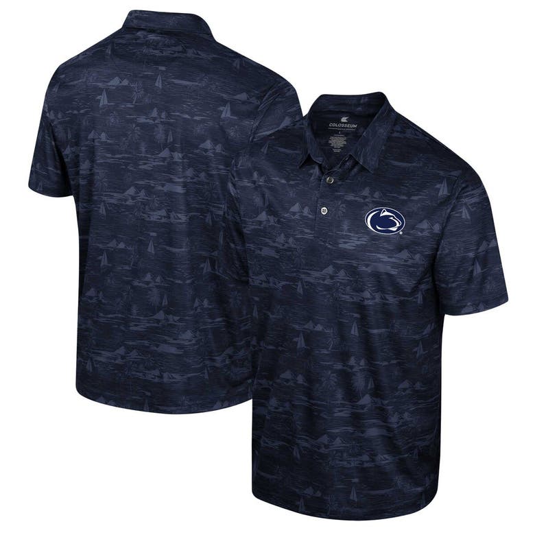 Shop Colosseum Navy Penn State Nittany Lions Daly Print Polo