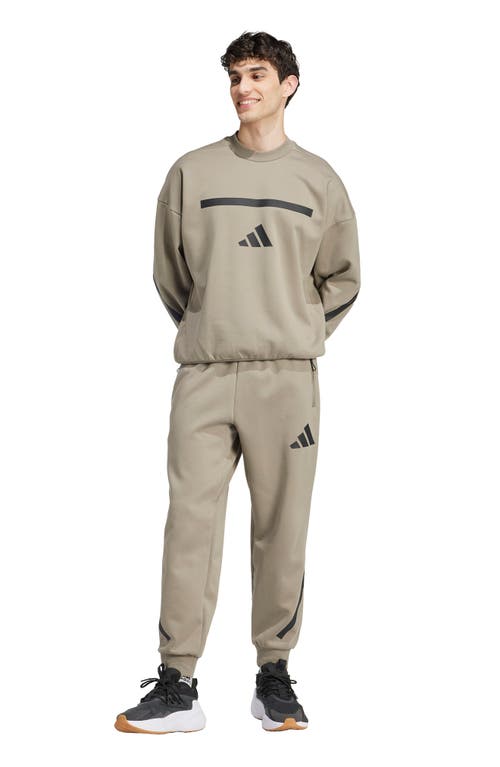 Shop Adidas Originals Adidas Z.n.e Crewneck Sweatshirt In Clay