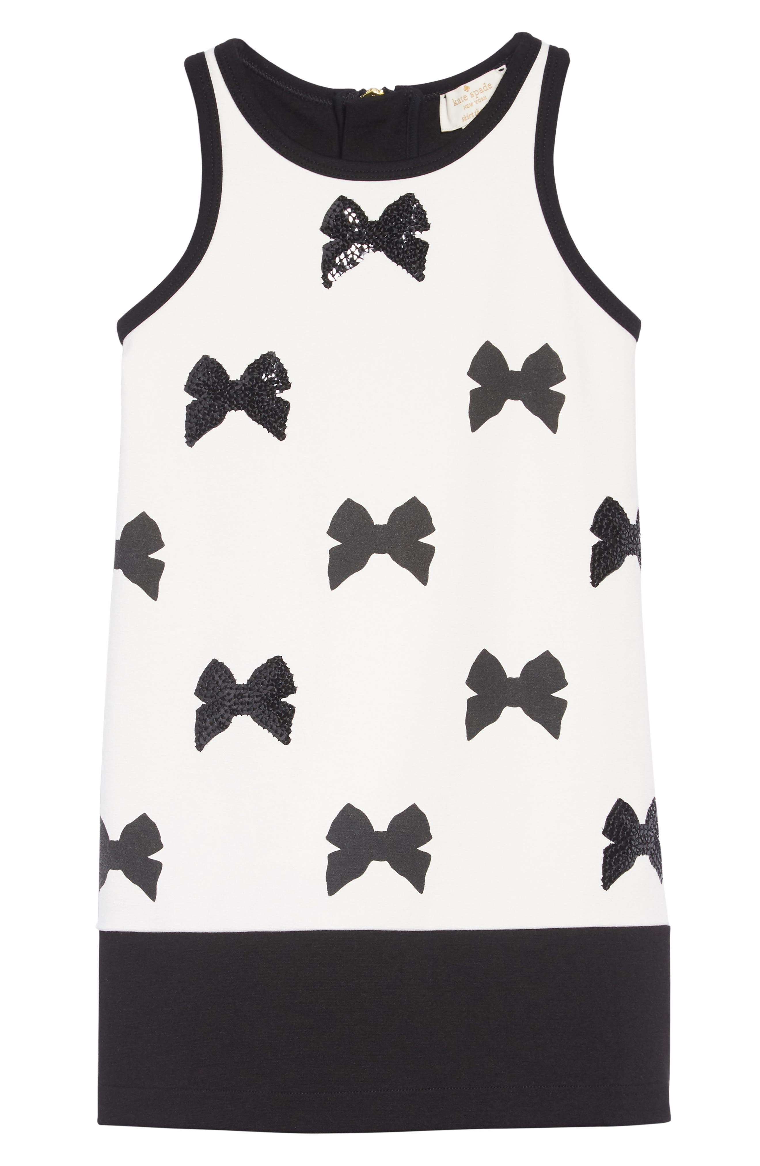 kate spade white dress with black bow