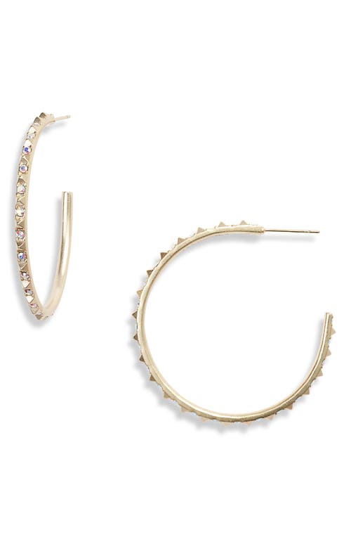 Shop Kendra Scott Veronica Hoop Earrings In Iridescent Crystal/gold