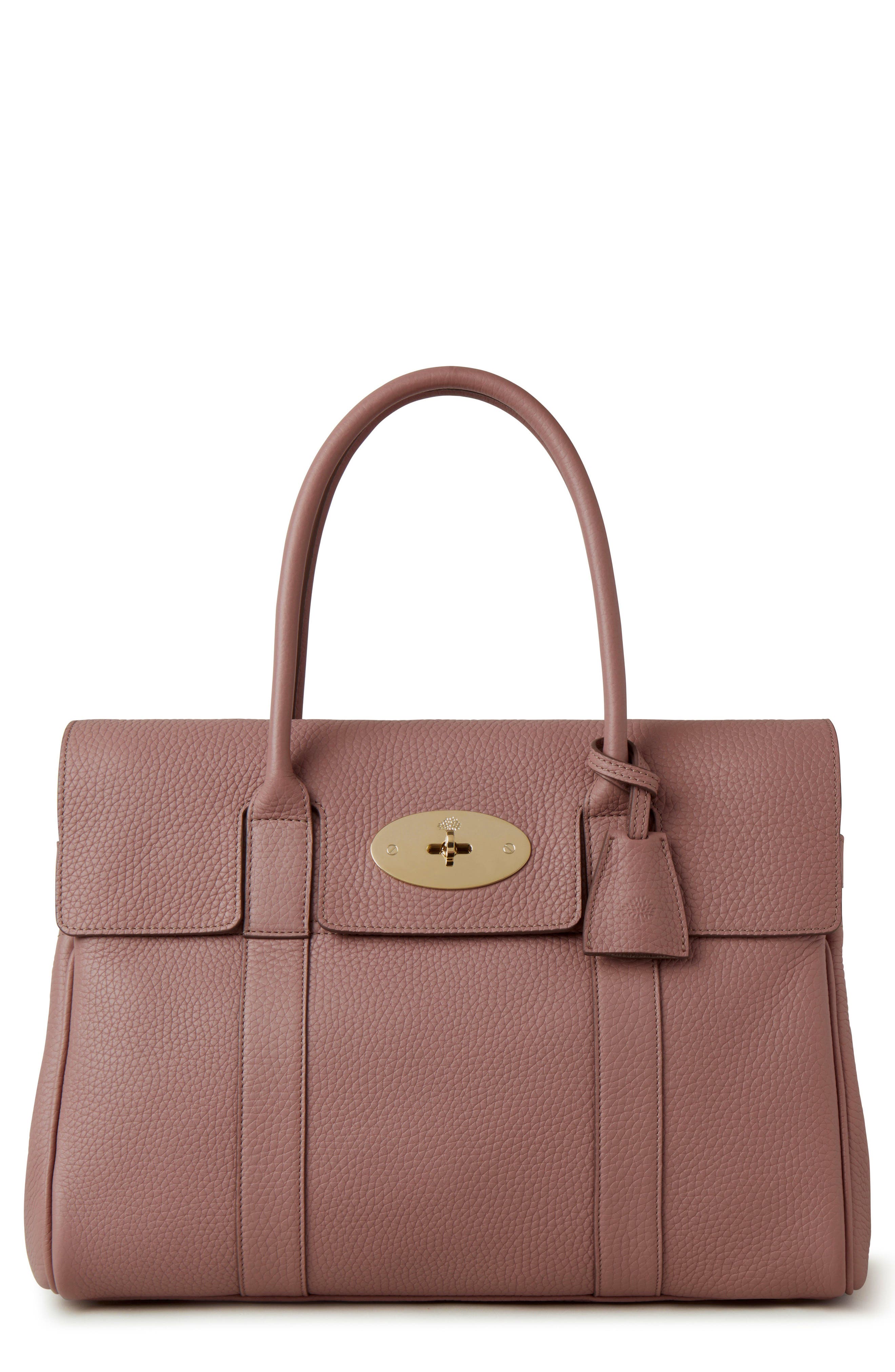 Mulberry Bayswater Grained Leather Satchel in Autumn Rose 