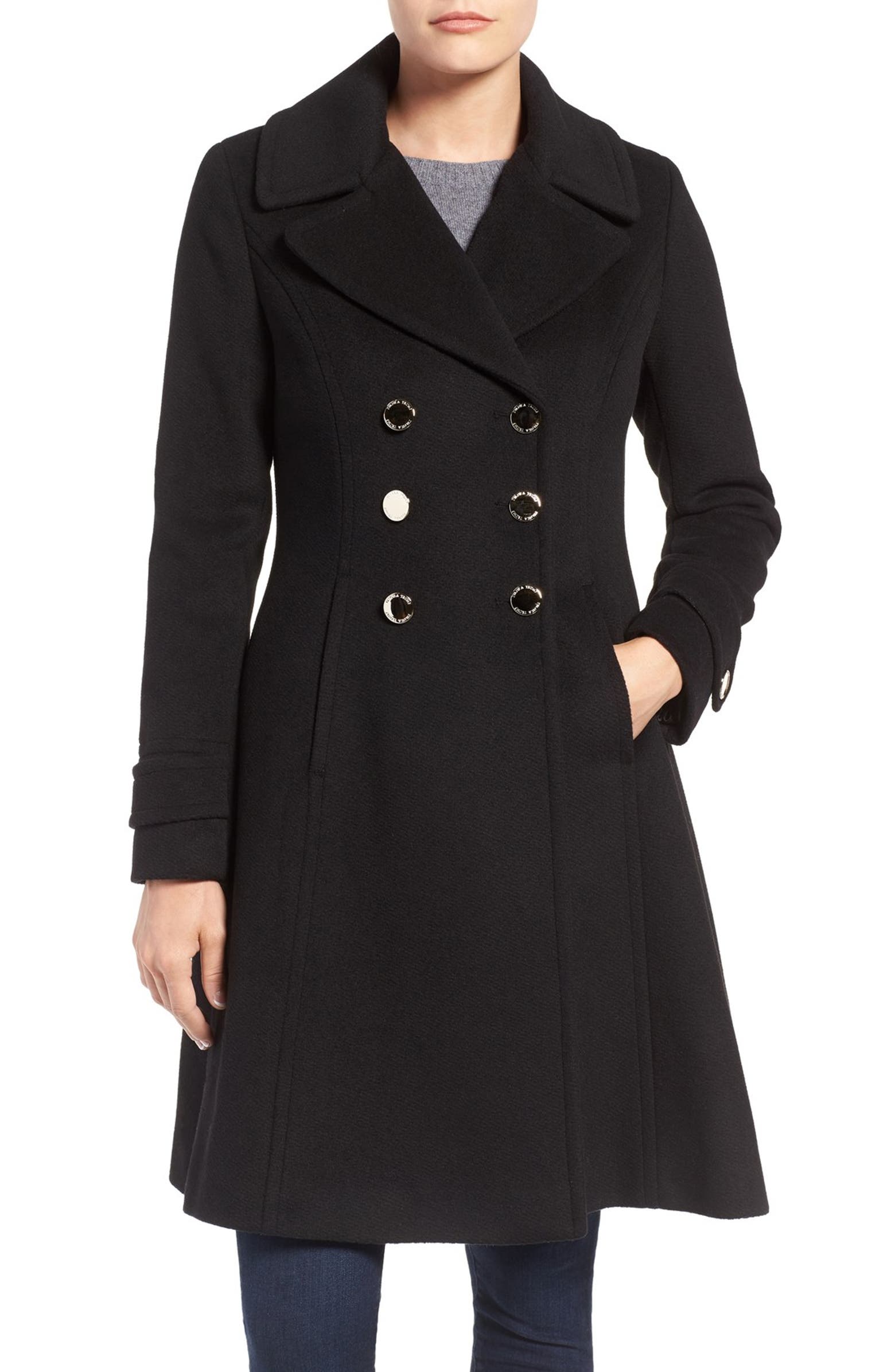 Ivanka Trump Double Breasted Fit & Flare Coat | Nordstrom