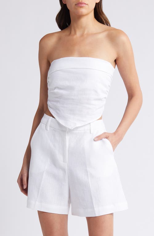 Antibes Strapless Linen Top in White