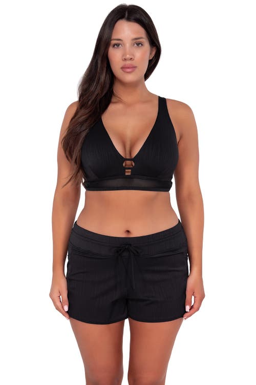 Sunsets Laguna Swim Short In Black Seagrass Texture
