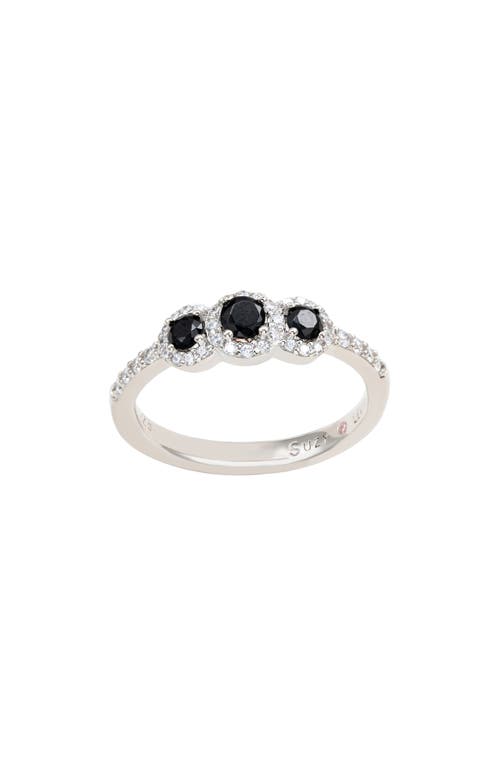 Suzy Levian Black Cubic Zirconia Ring In Black