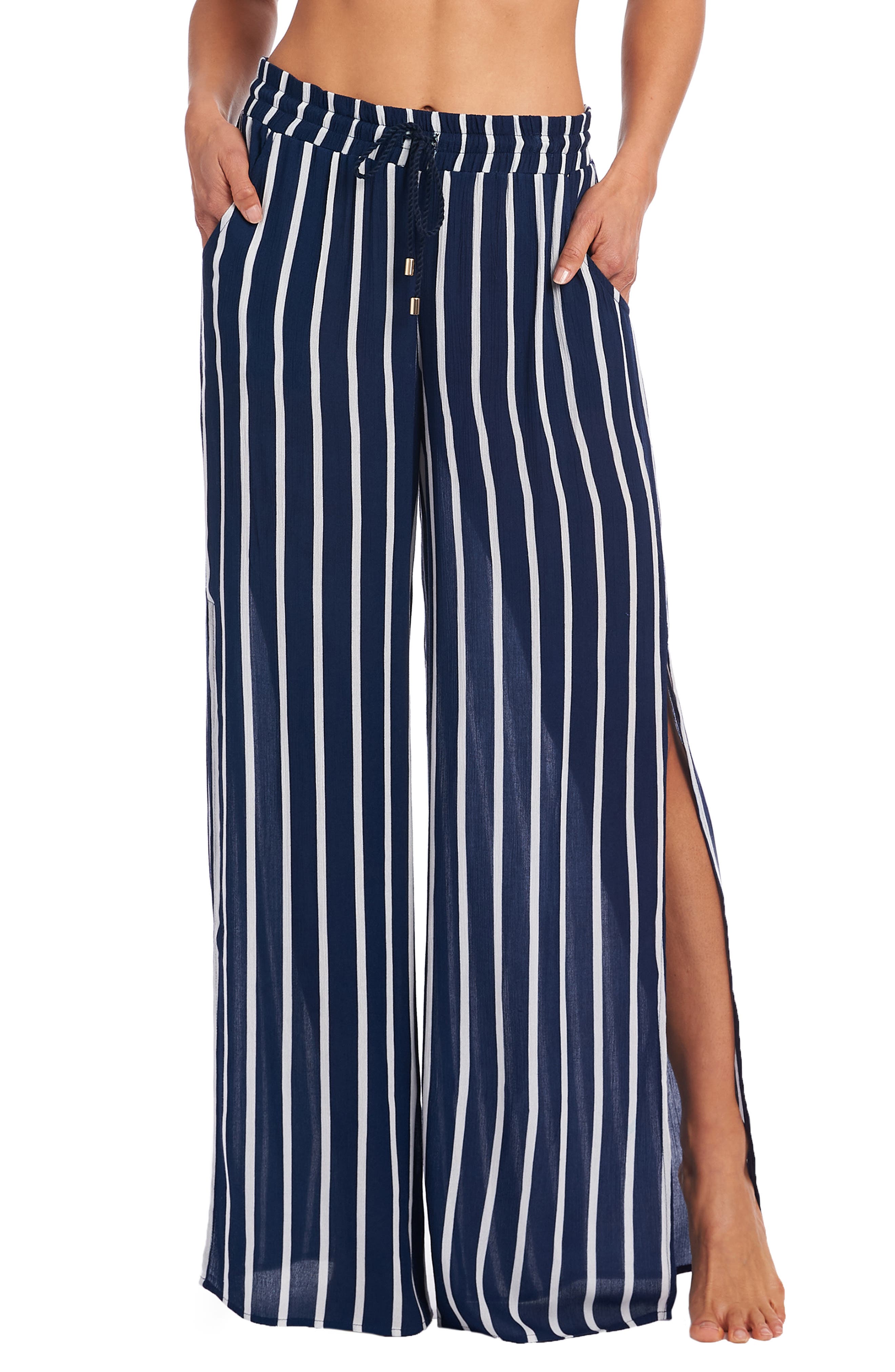 royal blue wide leg trousers