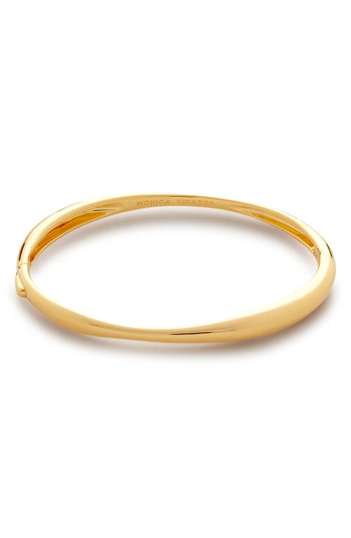 Monica Vinader Nura Reef Thin Bangle In 18ct Gold Vermeil/ster Silver