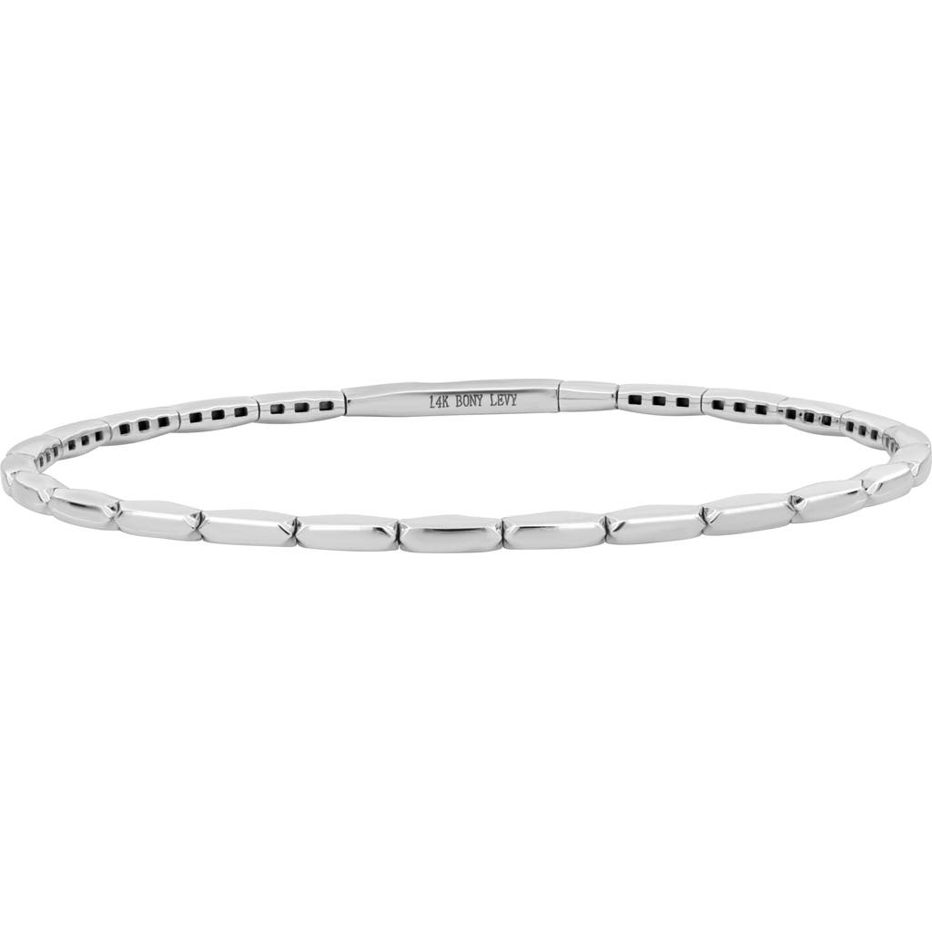 Bony Levy 14k Gold Bar Flexible Bracelet In 14k White Gold