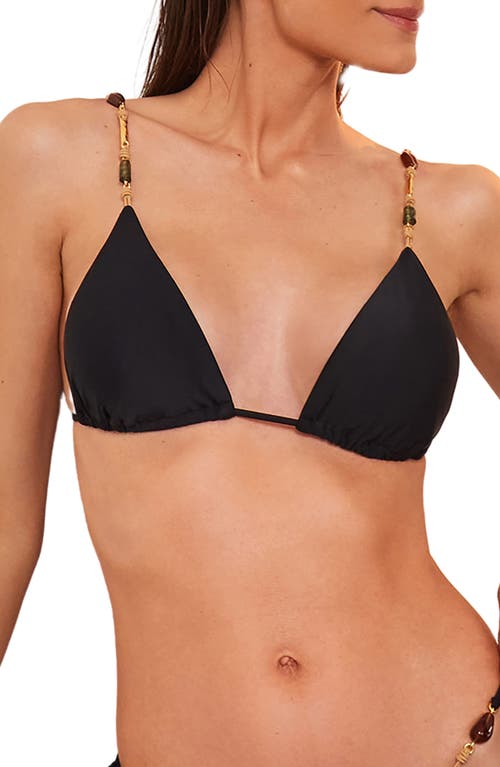 Vix Swimwear Kaia Paral Beaded Triangle Bikini Top In Black