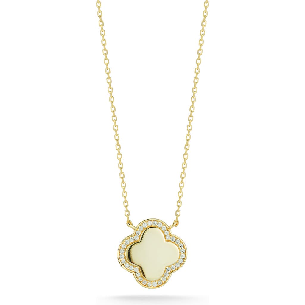 Sphera Milano Cubic Zirconia Clover Pendant Necklace In Gold