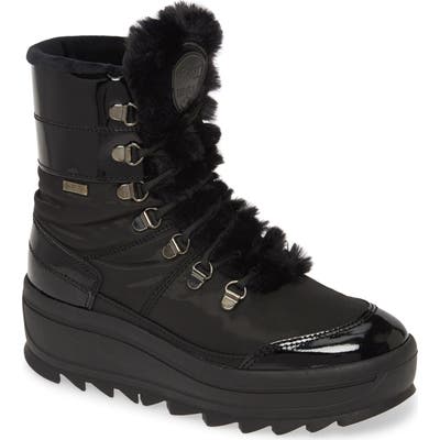 Pajar Taian Faux Fur Trim Waterproof Insulated Boot, Black