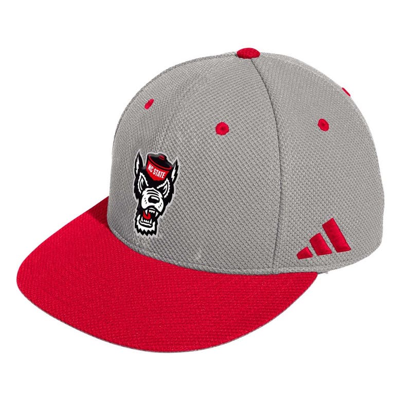 Shop Adidas Originals Adidas Gray Nc State Wolfpack On-field Baseball Fitted Hat
