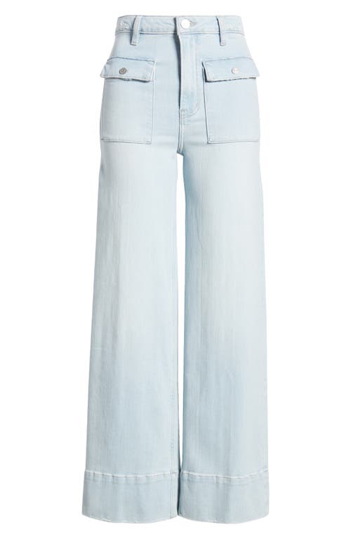 Shop Frame The '70s Patch Pocket Ankle Wide Leg Jeans In Clarity Clean