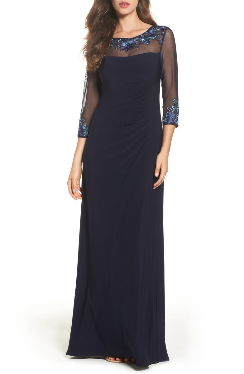 Alex Evenings Embellished Ruched Empire Waist Gown | Nordstrom