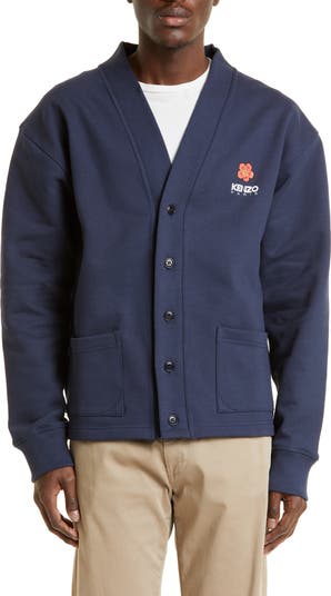 KENZO Boke Flower Graphic Fleece Cardigan | Nordstrom