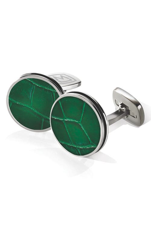 Shop M Clip M-clip® Alligator Cuff Links In Stainless Steel/dark Green