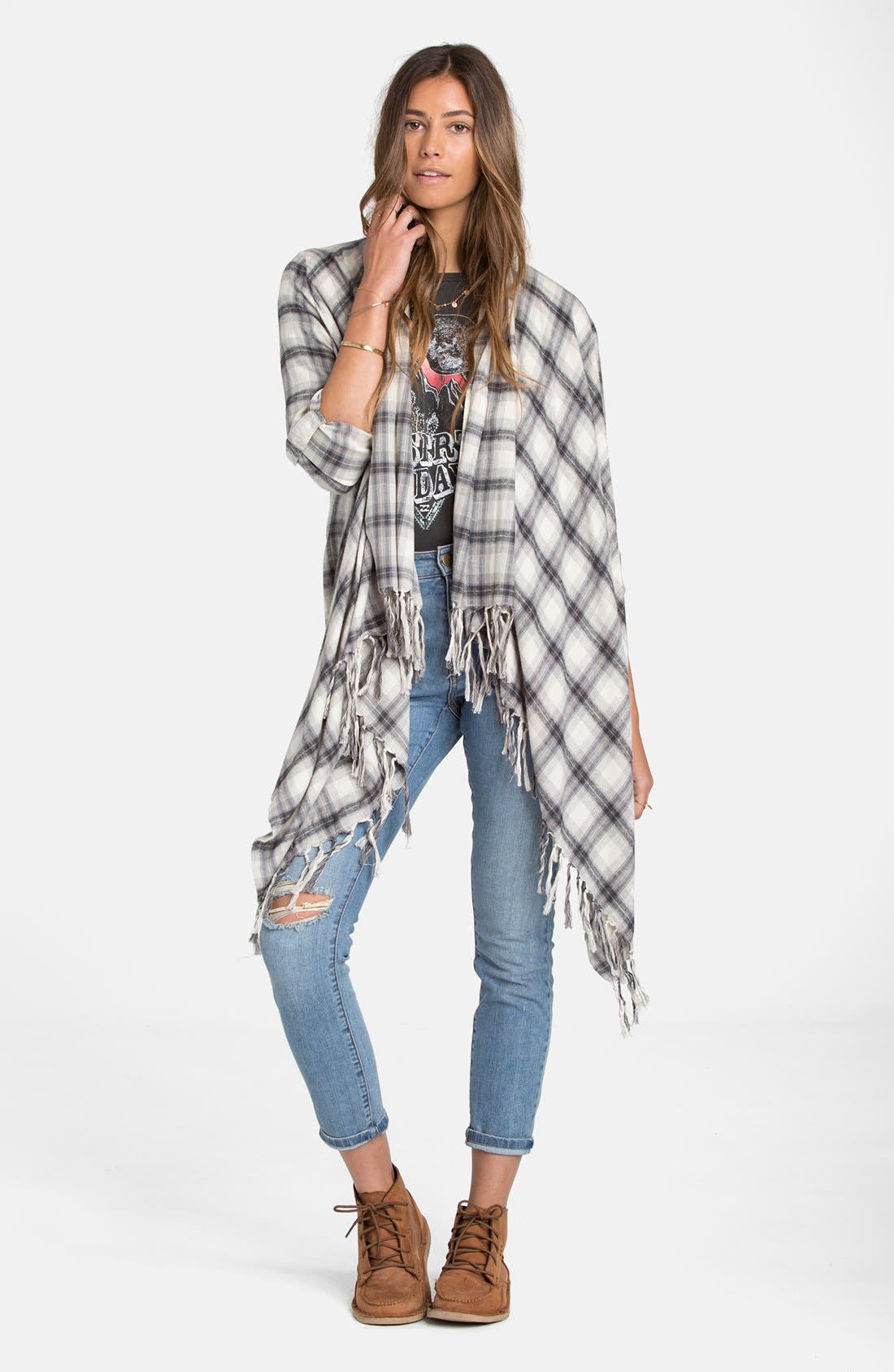 long flannel cardigan