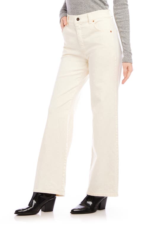 Shop Karen Kane Wide Leg Jeans In Natural