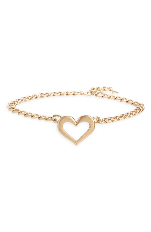 Shop Area Heart Chain Belt In Gold