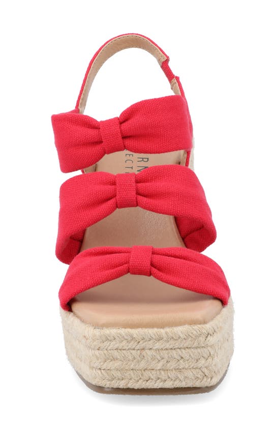 Journee Collection Tru Comfort Santorynn Platform Wedge Espadrille Sandal In Red