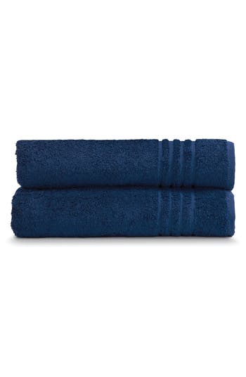 Ella Jayne Home Solid Cotton 2-piece Bath Towel Set In Navy