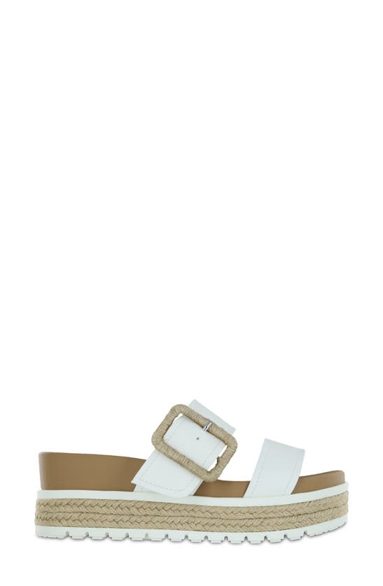 Mia Kenzy Womens Faux Leather Slip On Slide Sandals In White