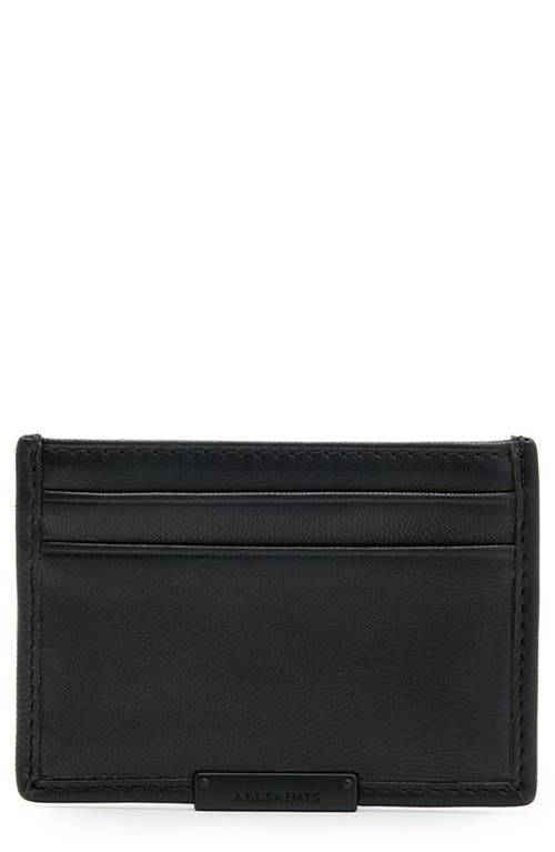 Allsaints Dove Leather Cardholder In Black