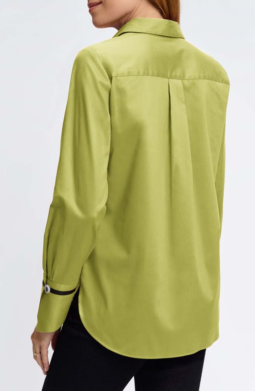 Shop Foxcroft Iris Button-up Shirt In Chartreuse