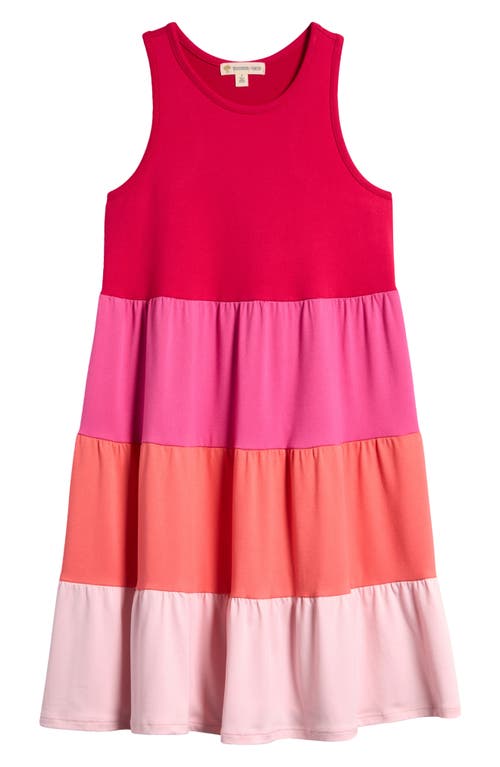 Shop Tucker + Tate Kids' Tiered Sleeveless Knit Dress In Pink Fandango