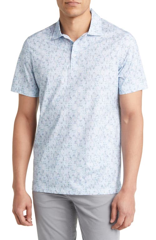 Bugatchi Victor OoohCotton Microprint Polo Air-Blue at Nordstrom,